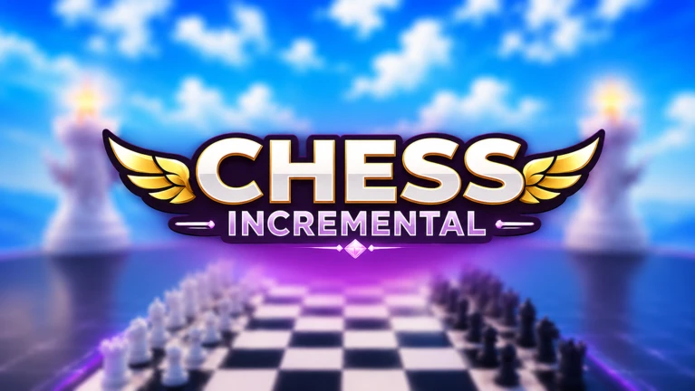 Chess Incremental game title over a chessboard